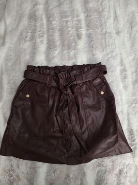 Marc New York Faux Leather Mini Skirt in Wine